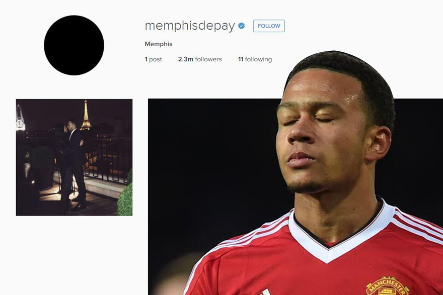 Depay xóa sạch những dữ liệu liên quan đến M.U trên trang cá nhân của mình.