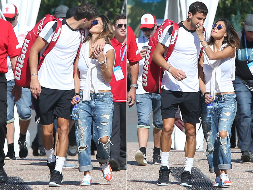 Nicole Scherzinger và Grigor Dimitrov công khai tình cảm ngay trên phố.