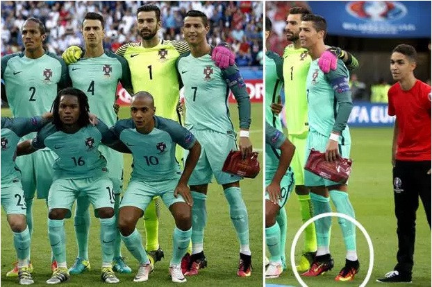 Ronaldo lại bị bắt ặp "ăn cắp" chiều cao.