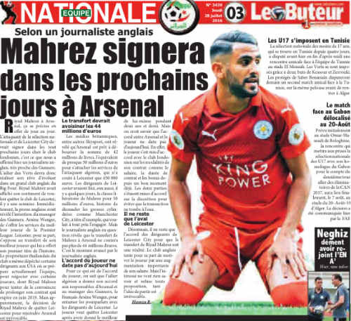 Mahrez sẽ gia nhập Arsenal trong ít ngày tới?