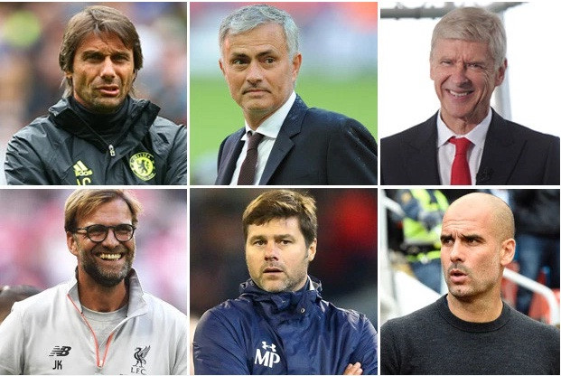 6 HLV của nhóm ứng viên vô địch Premier League mùa 2016/17.