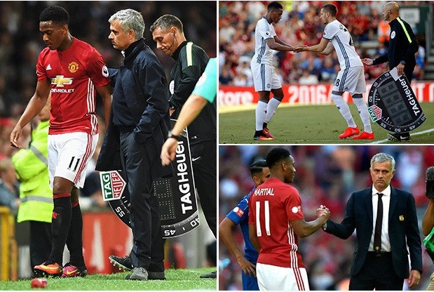 HLV Mourinho không hài lòng với phong độ của Martial.