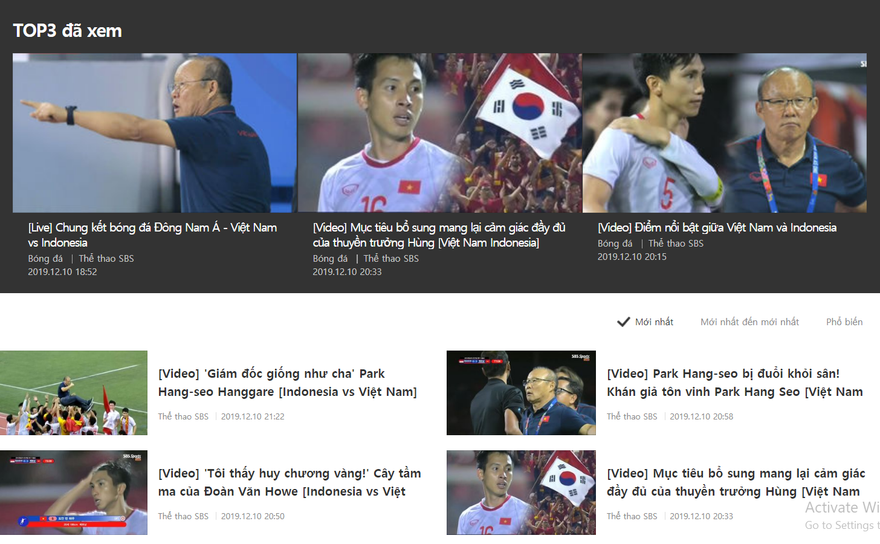 Báo chí Hàn Quốc liên tục đăng bài về U22 Việt Nam. Ảnh chụp màn hình.