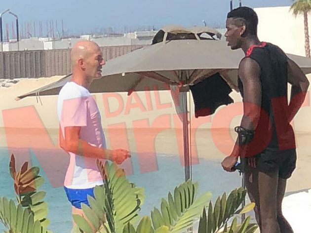 HLV Zinedine Zidane gặp gỡ Paul Pogba tại Dubai.