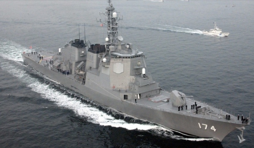 Tàu khu trục của Nhật Bản trang bị hệ thống radar Aegis có thể theo dõi tên lửa và các vũ khí của đối phương. Ảnh:SCMP