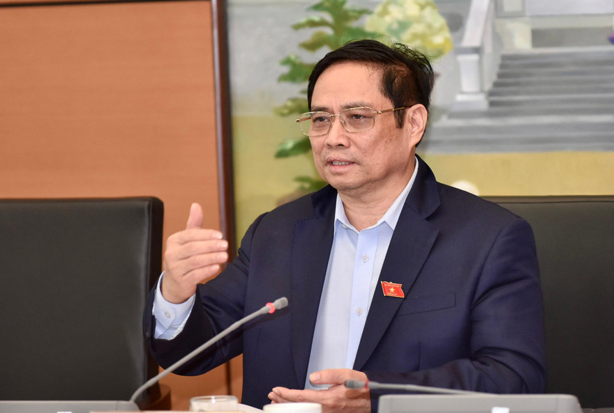 Thủ tướng Chính phủ Phạm Minh Chính tại phiên thảo luận (Ảnh: Như Ý)