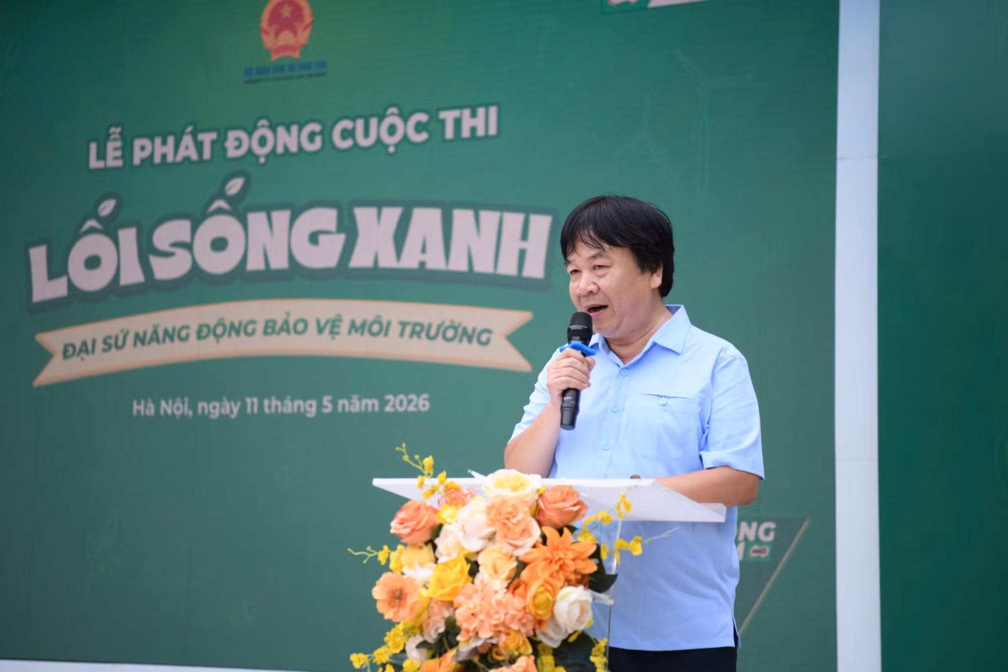 Nhà báo Phan Việt Hùng - Phó Trưởng Ban tổ chức Thường trực Cuộc thi phát biểu định hướng tại lễ phát động.
