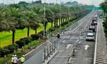 Rào chắn gần 700m Đại lộ Thăng Long để thi công Metro số 5