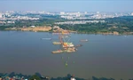 Đại công trường cầu Trần Hưng Đạo 16.000 tỷ đồng nhìn từ trên cao