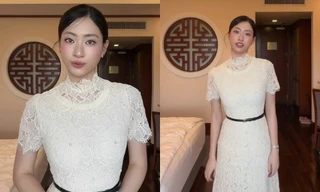 Hoa hậu Lương Thùy Linh bị trừ điểm vì bộ váy ren dự đám cưới Á hậu Phương Nhi