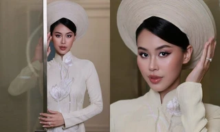 Áo dài cưới của cô dâu Tiên Nguyễn có chất liệu đặc biệt hiếm, chuẩn dâu hào môn