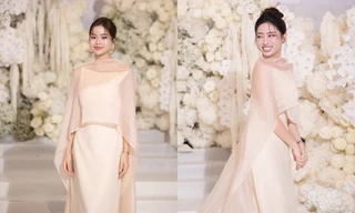 Hoa hậu Lương Thùy Linh, Á hậu Đào Hiền đụng hàng trang phục khi dự đám cưới