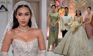 Váy cưới xa xỉ của cô dâu Tiên Nguyễn gây choáng về giá tiền lẫn trọng lượng