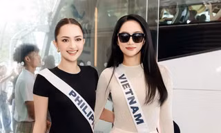 Miss Universe 2025: Hương Giang bất ngờ gặp "chị em sinh đôi", giống đến bất ngờ
