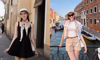 Phong cách thăng hạng của Hoa hậu Đỗ Thị Hà trong chuyến du lịch châu Âu