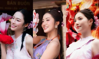 Hoa hậu Hà Trúc Linh, Á hậu Châu Anh - Vân Nhi rực rỡ trong bộ ảnh đón Trung Thu