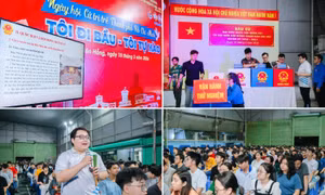 Đoàn viên, thanh niên sôi nổi tham gia chương trình Ngày hội Cử tri trẻ TP.HCM