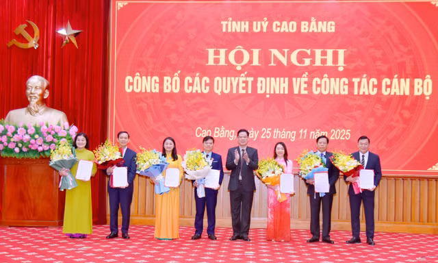Tỉnh ủy Cao Bằng trao quyết định về công tác cán bộ