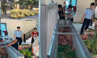 Các lực lượng chức năng đang kiểm tra số tang vật thu giữ