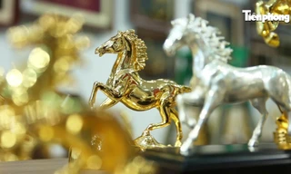 Ngắm cận linh vật ngựa mạ vàng 24K