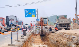 Hối hả thi công nút giao Quốc lộ 2 - Nội Bài - Lào Cai