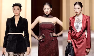 Top 3 Hoa hậu Việt Nam 2024 hóa quý cô thanh lịch trên sàn diễn thời trang