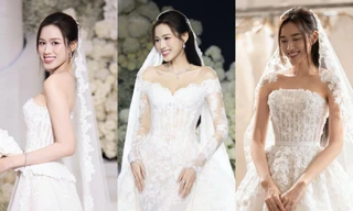 Ngắm 4 thiết kế váy cưới trong tiệc mừng cưới của Hoa hậu Đỗ Thị Hà tại Hà Nội