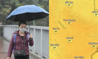 Không khí lạnh tăng cường gây mưa ở Hà Nội, nhiệt độ thay đổi thế nào?