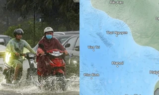 Hà Nội mưa nhiều do ảnh hưởng từ hoàn lưu bão số 13 Kalmaegi