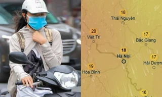 Không khí lạnh tăng cường khiến Hà Nội giảm nhiệt