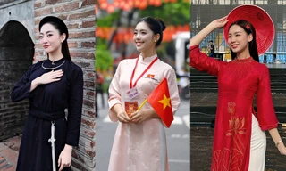 Dàn Hoa - Á hậu Việt khoe ảnh trang phục truyền thống, thể hiện lòng tự hào dân tộc
