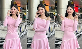 Hoa hậu Ý Nhi trở lại Úc học tập, trang phục sân bay được khen đáng yêu
