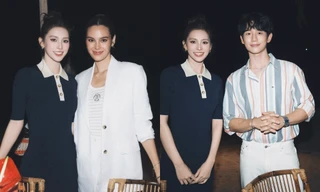 Hoa hậu Tiểu Vy gặp gỡ Miss Universe 2018 Catriona Gray và tài tử Jung Hae In