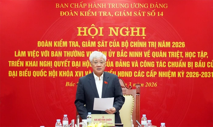 Đoàn kiểm tra của Bộ Chính trị làm việc với Ban Thường vụ Tỉnh ủy Bắc Ninh.