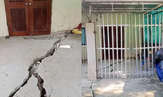 Sụt lún chằng chịt tại nhiều nhà dân 