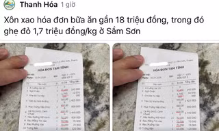 Xôn xao bữa ăn gần 18 triệu đồng ở Sầm Sơn