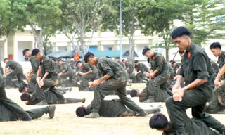 Màn võ thuật của hàng trăm chiến sĩ Công an nghĩa vụ