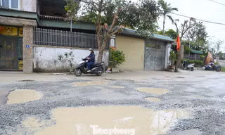 Tuyến đường trung tâm ở Nghệ An xuống cấp, người dân khổ sở né hố sâu 