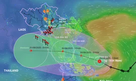 Áp thấp nhiệt đới mạnh lên thành bão khi gần bờ, đổ bộ đêm 30/8