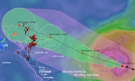 Bão Matmo di chuyển rất nhanh, đổ bộ khoảng cấp 10