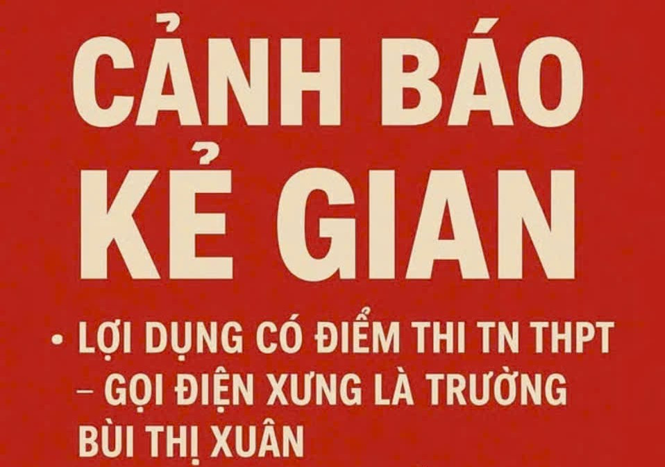 Trường THPT Bùi Thị Xuân cũng đưa ra cảnh báo trên page và trên website của trường. z6833973544754-a0006596059318aed769d2fd79b9bca3.jpg