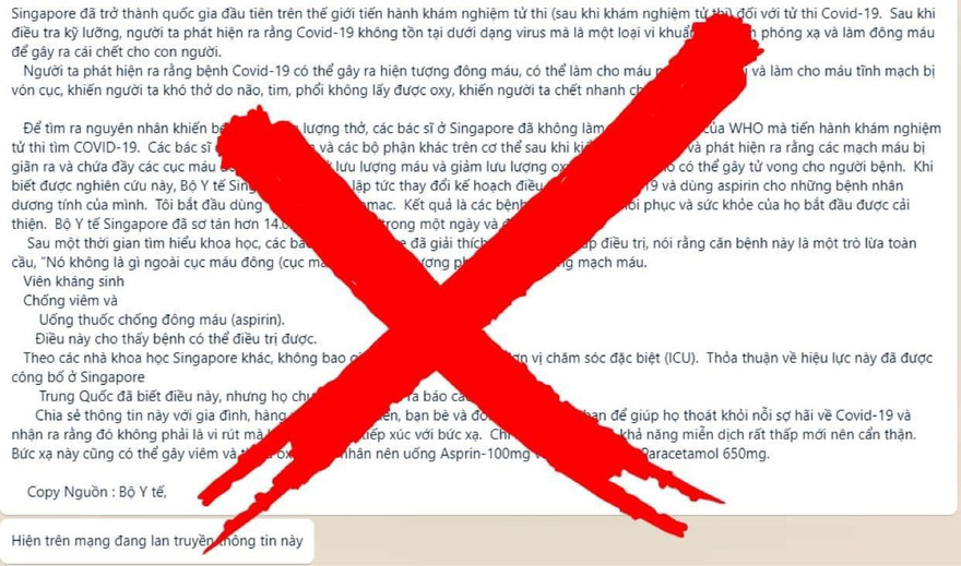 Bộ Y tế nói về thông tin 'COVID-19 là vi khuẩn bị nhiễm phóng xạ gây đông máu'