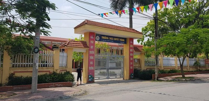 Trường THCS Quyết Thắng, nơi xảy ra sự việc đáng tiếc.