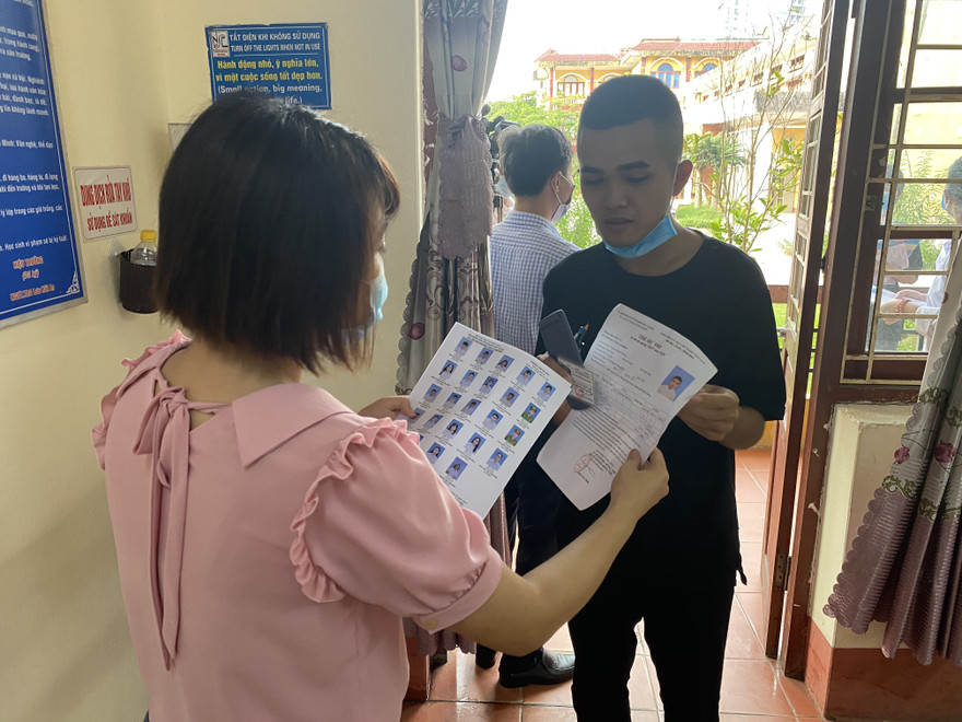 Thí sinh dự thi đợt 1 tại Bắc Giang. 