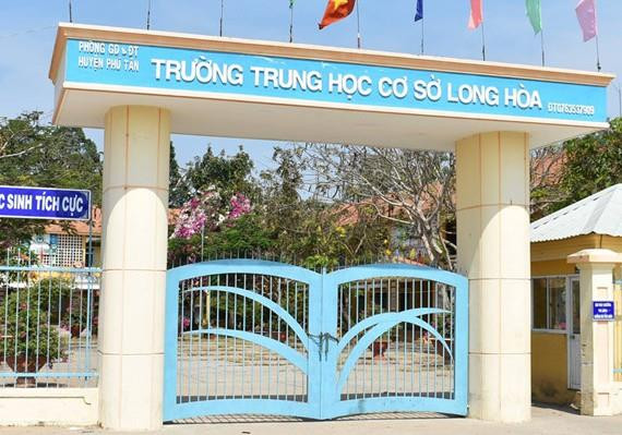 Trường THCS Long Hòa, nơi xảy ra sự việc