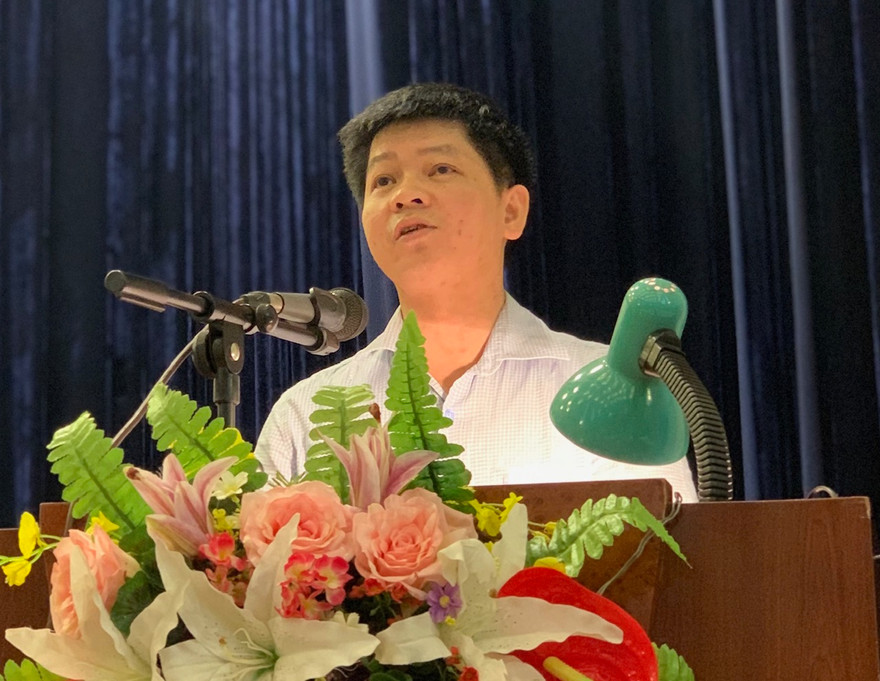 Ông Phạm Quốc Toản, Trưởng phòng khảo thí thi và Kiểm định chất lượng (Sở GD&ĐT Hà Nội) tại hội nghị hướng dẫn tuyển sinh.