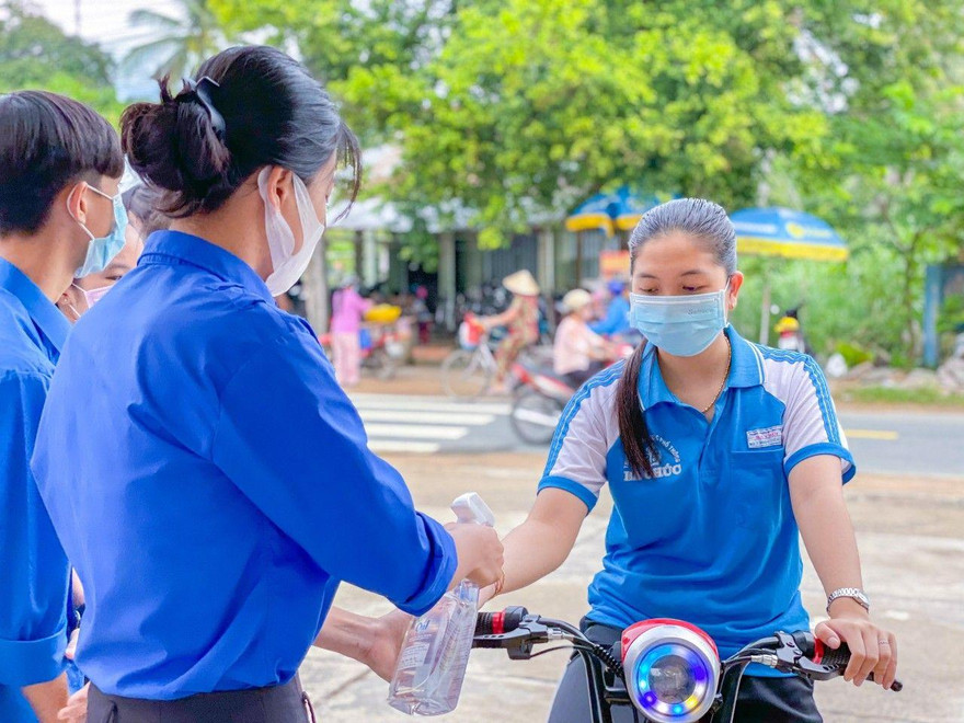 Thí sinh tại An Giang thi tốt nghiệp THPT 2021 đợt 1. Ảnh Sở GD&ĐT An Giang