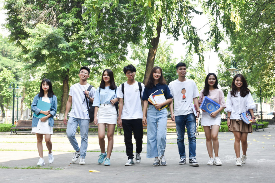 Sinh viên trường ĐH Bách khoa Hà Nội. Ảnh chụp trước 27/4