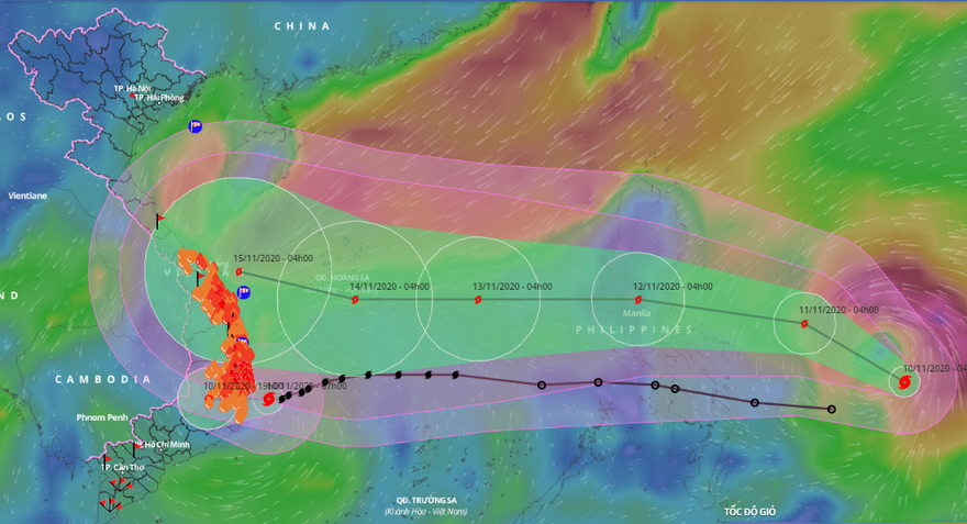 Bão số 13 được dự báo là sẽ rất mạnh trên Biển Đông, có thể giật cấp 16.