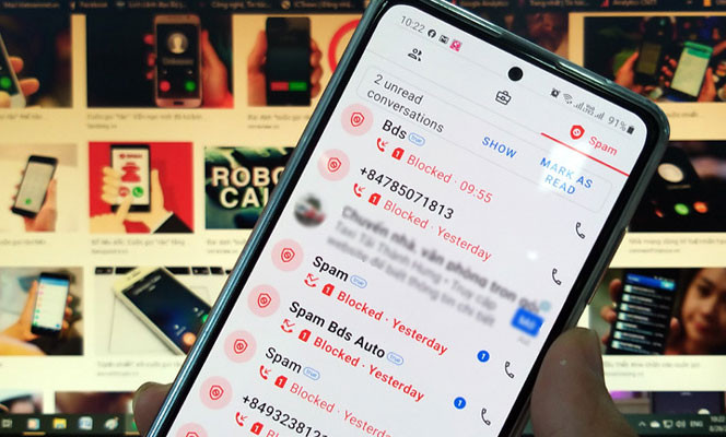 Ảnh: Tin nhắn rác vẫn làm phiền người dùng.